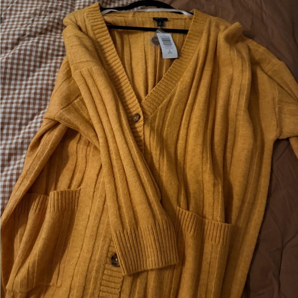 torrid Golden Mustard Ribbed Knit Cardigan
